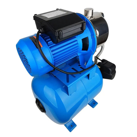 Powerhouse 1.6HP Shallow Well And Pressure Booster Pump 110V Stainless Steel Water Transfer Pump side view