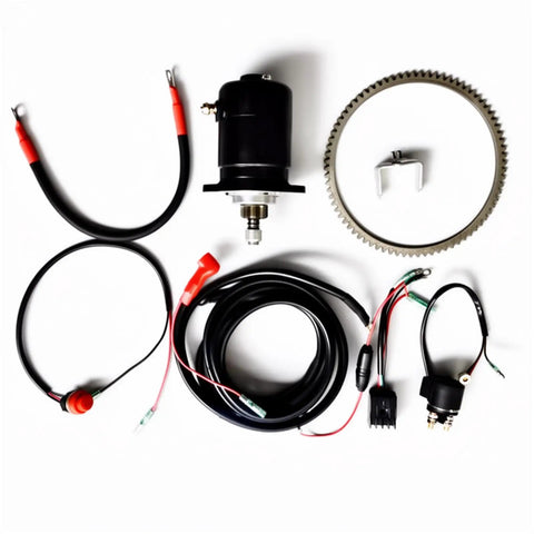 Electric Start Kit For 2 Stroke 25HP And 30HP Outboards Plug And Play Starter Motor Relay Charge Coil Switch Gear With Gear Ring Easy Install