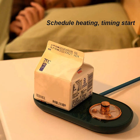 Keep Your Daily Java Straight Up Hot With This Electric Coffee Mug Warmer Boasting Five Smart Temp Settings And Auto Shut Off Across Any Desk Keeping Beverages Smooth Without The Cold Cup Blues. Electric warming plate with milk carton.