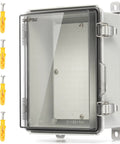 Heavy Duty IP66 Waterproof Junction Box With Clear Hinged Window Pc Abs Shell Built Like A Tank Outdoor Electrical Enclosure For Router Shop And Tough Projects