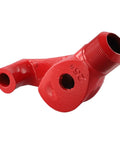 Heavy Duty Manual Steel Pipe Bender With Fan Shaped Die, red metal component designed for plumbing applications.