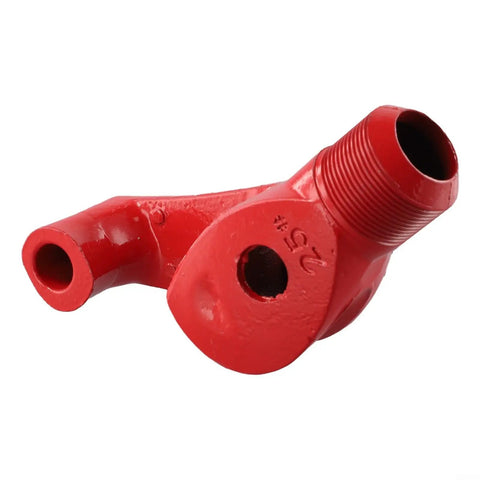Heavy Duty Manual Steel Pipe Bender With Fan Shaped Die, red metal component designed for plumbing applications.