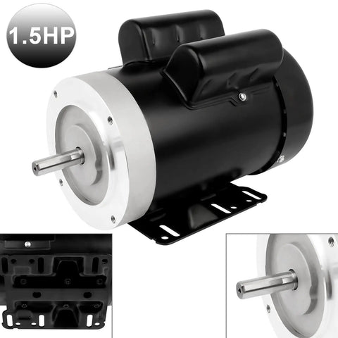 Reliable 1.5 HP Electric Motor With 3450 RPM Reversible Single Phase 56C Frame TEFC Five Eighth Inch Shaft 115V And 230V
