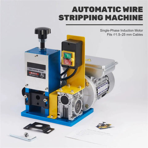 No Sweat Motorized Wire Stripper Machine 180W Automatic Cable Cutter For 0.06 To 1 Inch Copper Conductors compact design with induction motor.