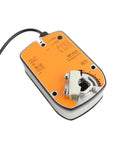 Heavy Duty 24 Volt Rotary Actuator Featuring A Fail Safe Shut Off For Hvac Ventilation Drives With 4 Nm Torque To Run Slick And Keep Your Duct Seals Locked In Tight All Day Long, showing top view with connection details.