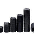 Various sizes of Heavy Duty 400 Piece DIN 916 Set Screw Kit With M3 to M8 Hex Socket Headless Bolts in carbon steel