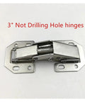 Rotating Concealed Hinges For Cabinets And Furniture 3 Inch No Drill Hole Bridge Shaped Spring Hinge With Full Overlay metal