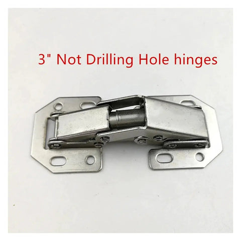 Rotating Concealed Hinges For Cabinets And Furniture 3 Inch No Drill Hole Bridge Shaped Spring Hinge With Full Overlay metal