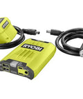 120 Watt Automotive Power Inverter With Fast Dual Usb Ports For Cars Or 18V Batteries Reliable Continuous Output To Keep Your Gadgets Charged On The Road No Sweat in yellow with cables.