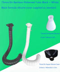 Flexible Welding Fume Extraction Arm With Swivel Joints, black and white silicone covers, self-supporting positioning, 75mm size.