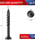 Heavy Duty Exterior Wood Deck Screws Built To Last Tough As Nails One And A Half Inch Flat Head Epoxy Coated Rust Resistant Carbon Steel T25 Star Bit 322 Pieces Pack Two Pound Set For Outdoor Decking And Fence Projects