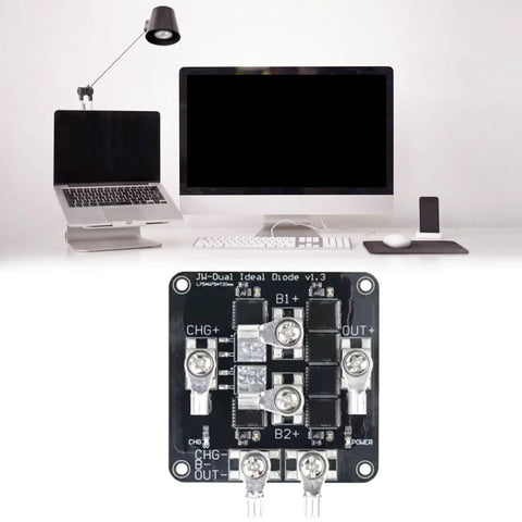Heavy Hitting 75V 100A Ideal Diode Controller And Battery Isolation Control Board, close-up, designed for solar arrays and electric rigs.