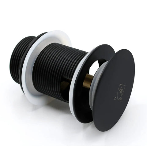 Matte Black Pop Up Drain for Freestanding Bathtub with cUPC Certification, Heavy Duty Copper Mechanism, Anti Crack Durability, Easy Install No Fuss 2.7 Inch Cover, 1.8 Inch Hole, Open 3.8 Inch, Closed 3.4 Inch, Includes Simple Reliable Drain Stopper
