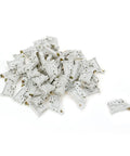 50 Pack EW 35mm DIN Rail Terminal Block End Stopper Mounting Clips in durable metal and plastic construction, white color