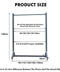 Heavy Duty Vinyl Roll Storage Rack With Wheels, 9 Layer Fabric Organizer Built Different To Handle 500 kg, Tough As Nails Steel Frame For Leather And Curtains, Portable Shop Essential size diagram showing dimensions and adjustable features.