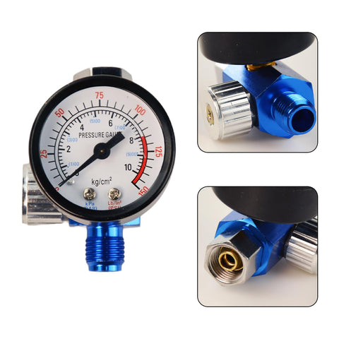 One Quarter Inch Spray Paint Gun Air Pressure Regulator with Gauge and Adjustable Valve, Compact Design