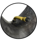 Close-up of TR87 bent metal valve on Two Pack 145/70-6 Inner Tubes For Go Karts And Small ATVs With 5.30-4.50-6 Sizing