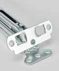 Lift-Up Hinge Bracket For Lift-Top Desks And Workbenches Adjustable Desk Support in cold rolled steel, close-up view of bracket.