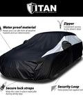Heavy Duty Waterproof Sedan Car Cover 186 To 202 Inches With Driver Side Zipper UV Protection And Scratch Resistant Inner Coat