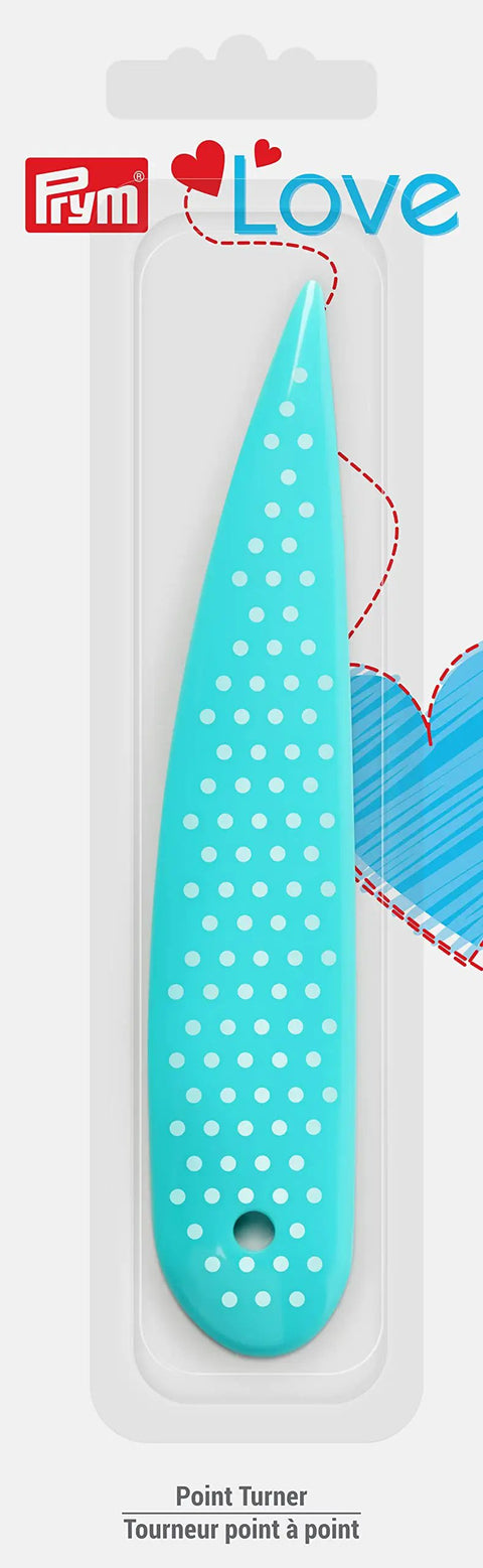 Must Have Point Turner For Sewing Projects That Shape Corners And Curves With A Blunt Tip To Avoid Pushing Through Weave And A Curved End For Creases And Seam Precision Turquoise Prym Love 60107 in package