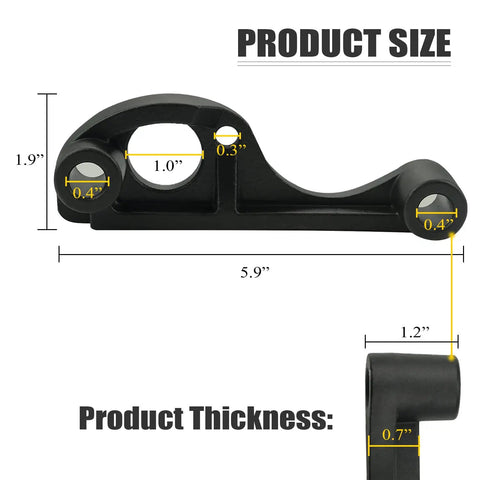 Exhaust Manifold Clamp Bolt Repair Kit For GM Vehicles with dimensions labeled, showing clamp body size and hole diameters.