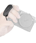 Camera Finger Strap With Dual Finger Grip For Ricoh GR Series Cameras Reduces Hand Strain During All Day Shoots in black leather.