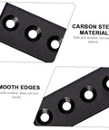 Close-up of Barn Door Track Stopper And Flat Mending Plate Kit showing 4-hole configuration and carbon steel material.