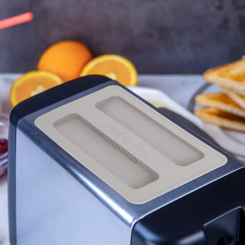 Toaster Protector Cover for 2 Slice Toaster Upper Lid 6.25 by 3.93 by 0.70 Inches 2 Pack Dust Debris Guard installed on toaster