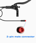 DYISLAND e-bike hydraulic brake lever with hose and red 2-pin connector end.