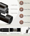 Built To Last Black Curtain Rod Set For Windows 48 To 84 Inches Adjustable 1 Inch Diameter With Decorative Finials, material details