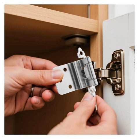 Installing 8 Pack Inset Concealed Self Closing Cabinet Hinges No Slam With Soft Close Dampers Flush Mount Adjustable Three Direction Alignment.