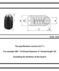 Diagram showing dimensions of Built Different Spring Loaded Ball Plungers Delivering Dead Simple Positioning Grade 12.9.