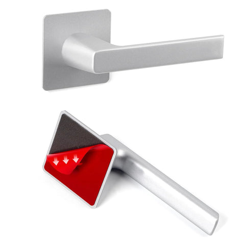Two Pack Stick On Door Handles 6 Inch Self Adhesive Cabinet Handles Gray With Easy Peel And Stick Installation No Drill No Damage