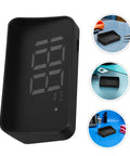 Vehicle Speedometer Display With Green LCD For Cars, Universal HUD Head Up Display showing speed in black casing