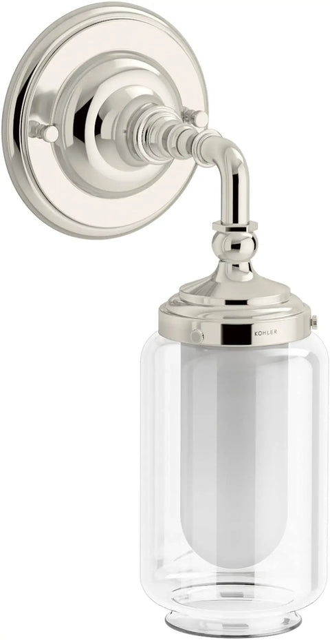 Artifacts Single Sconce With Dope Clear Glass Shades And Inner Frosted Diffusers For Reduced Glare Downlight Only Install E26 Base