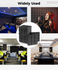 Game Changing High Density Acoustic Sound Foam Panels 12 Pack for home studios, offices, and recording spaces.