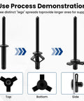 Use process demonstration of Heavy Duty Tri Grip Aluminum Pop Rivets With Waterproof O Rings, showing support from top, bottom, and side angles.