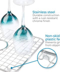 Stainless Steel Sink Grid With Center Drain Polished Finish For Kitchen Use Tough As Nails Heavy Duty Protective Rack