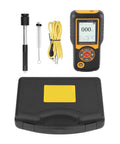 Digital Hardness Tester Multi Scale Durometer Meter With Bright TFT Screen For Dead On Plastic And Rubber Testing, displayed with accessories.