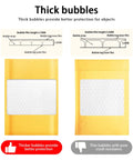 Comparison of thick and thin bubbles in yellow Bubble Mailers 3.5x5 Inch 50 Pack Self Sealing Waterproof Cushioned Envelopes