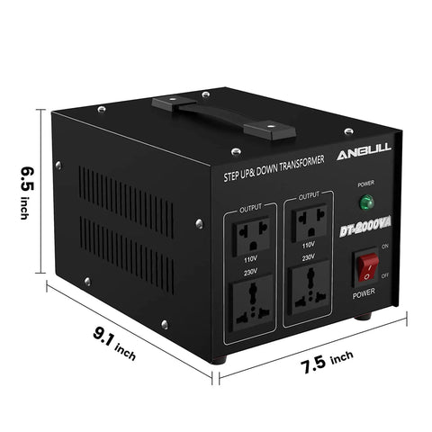 Beefy 2000W Voltage Transformer Converter for global use 110V to 220V back step up down power transformer home travel reliable