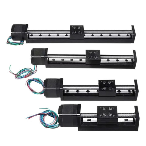 Sturdy Linear Rail Guide Stage T-Style Sliding Table In 150 To 300 Mm For Motorized X Y Z Axis Platforms With Nema11 Drive Kit Offering Micron Level Precision And High Load Capacity For Smooth Industrial Motion Control Projects, black linear stage