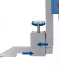 Precision 24 Inch Digital Height Gauge With Smooth Rolling Feed Wheel And Hefty Cast Iron Base Carbide Tipped Scriber adjustment detail.