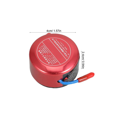 Self Activating Aerosol Fire Extinguisher For Car Engines And Boats With Instant Heat Trigger, red compact design, 4cm diameter.