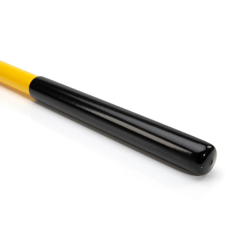 Close-up of handle on Demolition Fork Wrecking Pry Bar 56 Inch Two Sharp Tines Multipurpose Tool For Flooring Siding Trim Drywall Roofing