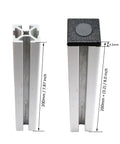 Side view of 10 Pack Aluminum Extrusion T Slot End Cap Brackets For 10 By 10 And 25 Series Universal Fit 1 Inch By 1 Inch Black Aluminum Profile