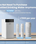 Image of the Top-Notch Tankless Reverse Osmosis System 400 GPD With 7-Stage Filtration For Under-Sink Drinking Water PureSnap, showing unit and filters.