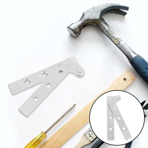 Hidden Door Hinges Set Four Concealed Pivot Hinges Stainless Steel With Thickened Design next to tools on white surface