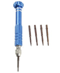 Cool 5-in-1 Chrome Vanadium Screwdriver Set Perfect For Phone Watch Repair With Torx T5 T6 Bits And Rugged Precision Hand Tool Kit That You Gotta Have!, blue precision screwdriver with 4 Torx bits
