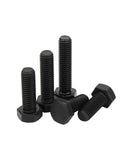 Durable 10 Pcs M11 X 1.25 Millimeter Fine Thread Hex Head Bolts 8.8 Grade Heavy Duty Industrial Machine Screws Black Half Thread Fasteners